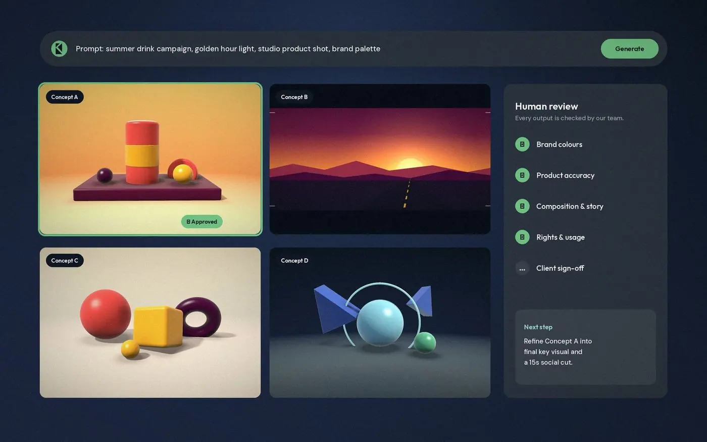 Example of ai creative production work