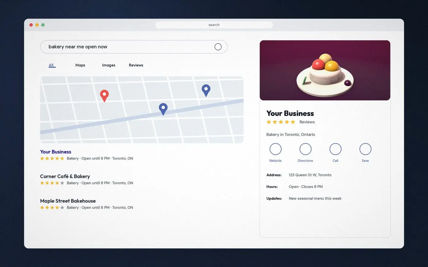 Example of seo & online visibility work